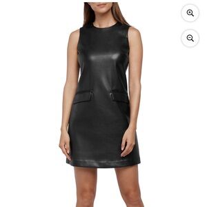 Express Black Faux Leather Mini Dress